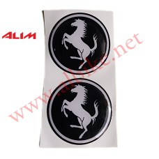 Sticker Damla Yuvarlak 2'li Ferrari Siyah(5*5)