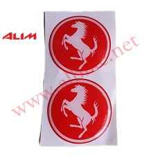 Sticker Damla Yuvarlak 2'li Ferrari Kırmızı (5*5)