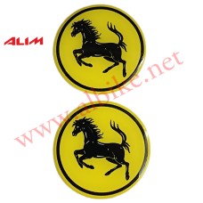 Sticker Damla Yuvarlak 2'li Ferrari Sarı (5*5)